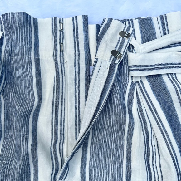 Naked Zebra Blue & White High Waist Striped Shorts - Picture 5 of 6